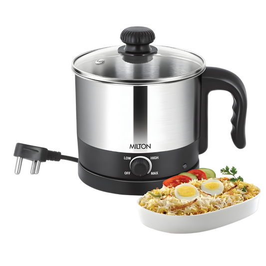 MILTON Insta Cooker Multi-function Electric Kettle, 1.2 Ltr | Multicooker