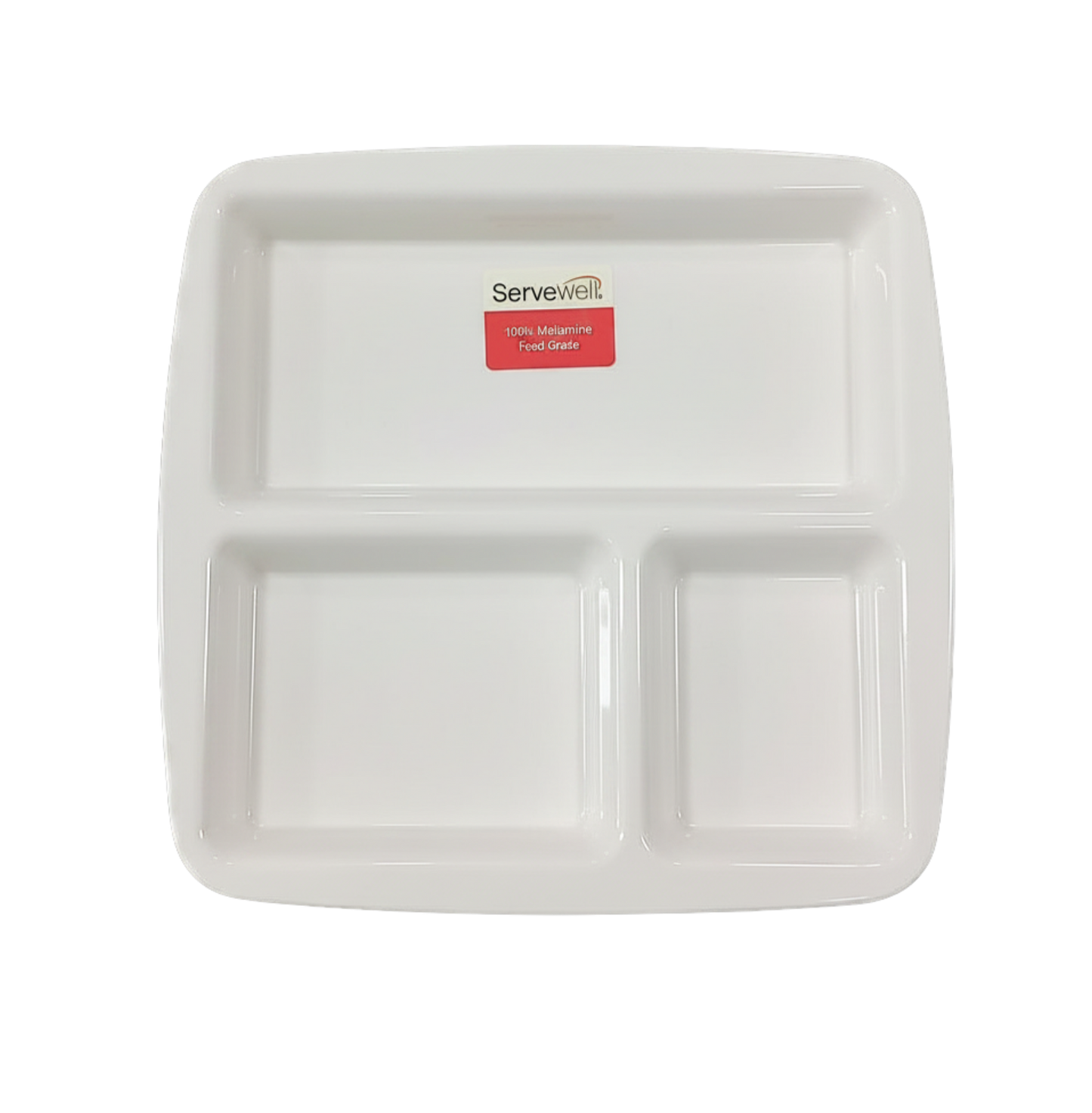 SERVEWELL Melamine Pav Bhaji Plate | Snack Plate | Set of 6 | White | Glossy