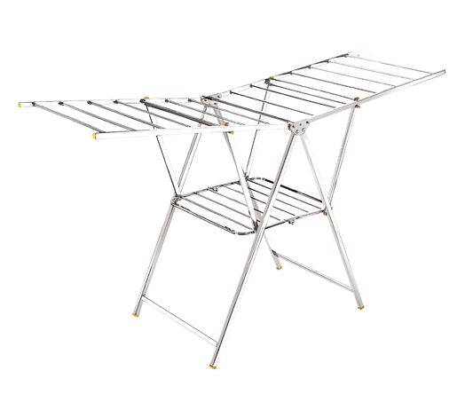 Priya Jupiter Heavy Duty Rust-Free Stainless Steel Foldable Cloth Drying Stand | Indoor/Outdoor/Balcony | Butterfly Model | Adjustable Fold Height