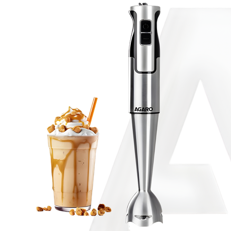 AGARO Regency Hand Blender, 600 W, Variable Speed Modes & Speed Regulator, Stainless Steel Blades, Mixing, Blending, Whisking, Low Noise