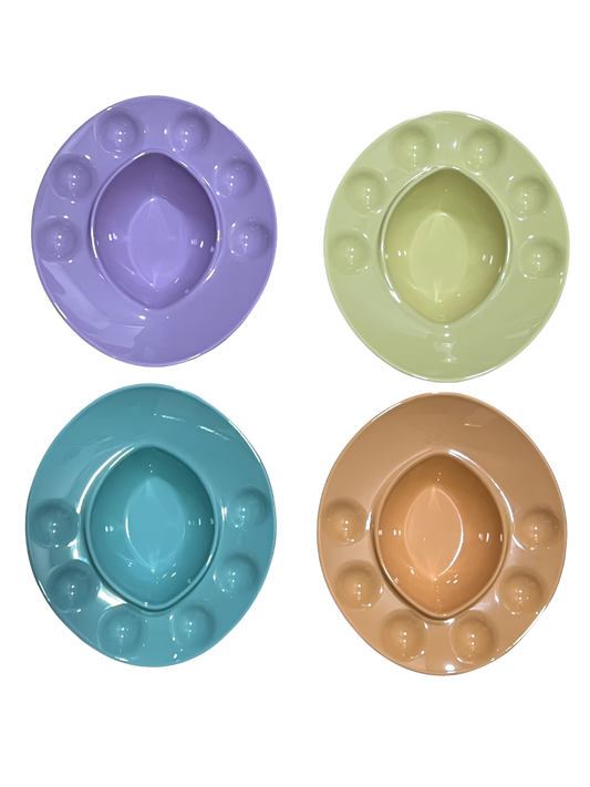 Servewell Melamine Panipuri/GOL-Gappa/Fulki/Gup-chup/Pakodi/Phuska Serving Plates (Pack of 4, Multi Color)