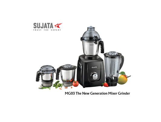 SUJATA MG03 1000W Mixer Grinder-4 Jar-Heavy Duty Mixer For Indian Kitchen