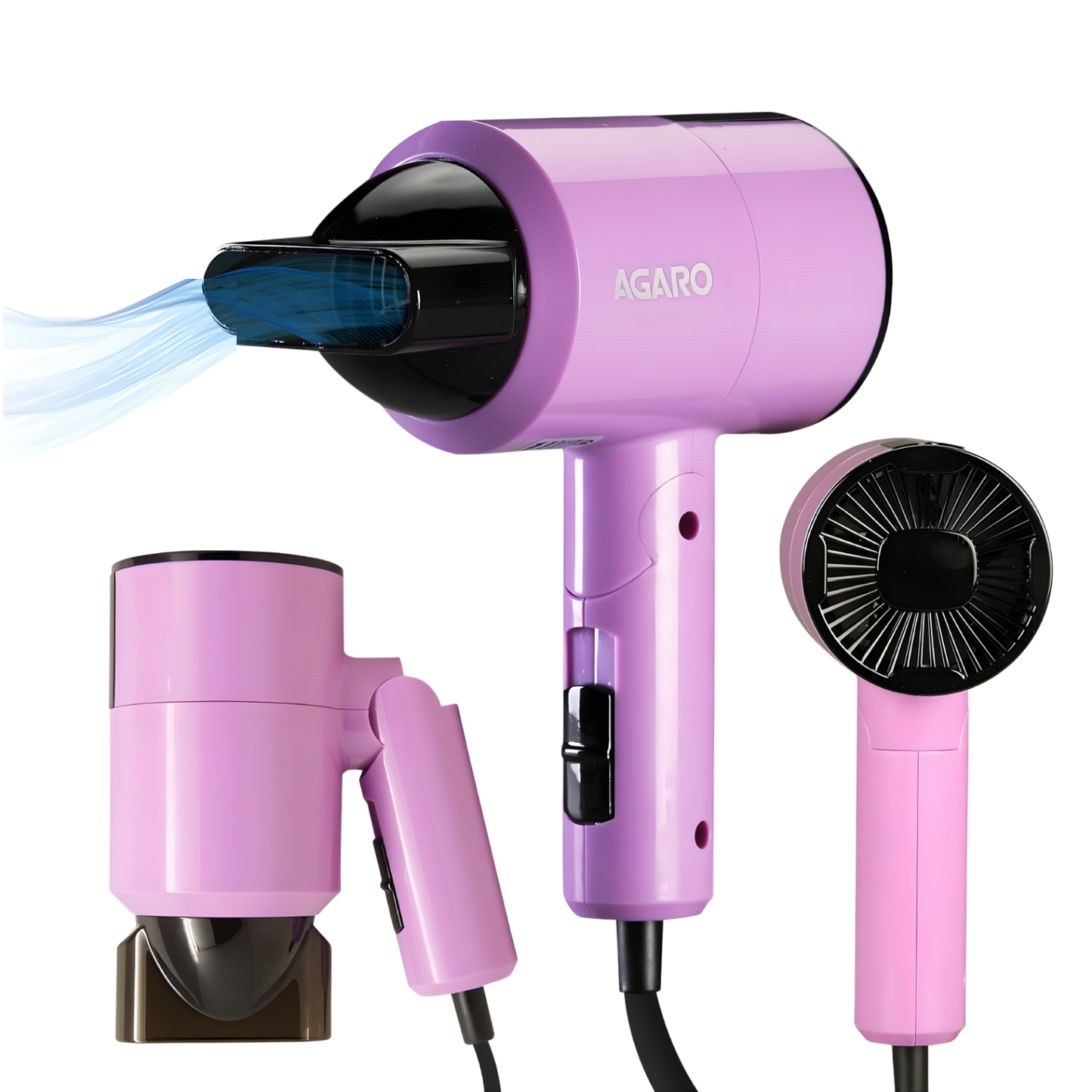 AGARO HD-1211 Hair Dryer 1100 Watts, 2 Heat Speed and Cool Mode, Foldable (Compact in Size), Purple