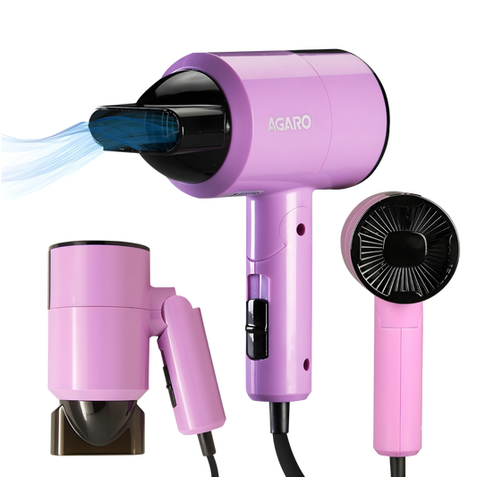 AGARO HD-1211 Hair Dryer 1100 Watts, 2 Heat Speed and Cool Mode, Foldable (Compact in Size), Purple