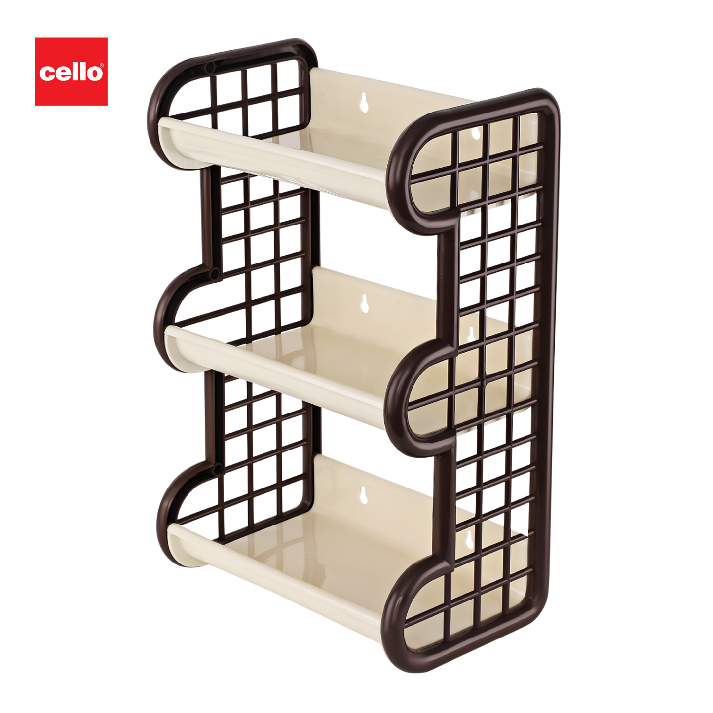CELLO Tokyo 3 Layers Plastic Storage Shelf |Multipurpose Shelf | For Home, Office, Showroom, Shops | Attractive Colours