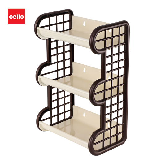 CELLO Tokyo 3 Layers Plastic Storage Shelf |Multipurpose Shelf | For Home, Office, Showroom, Shops | Attractive Colours