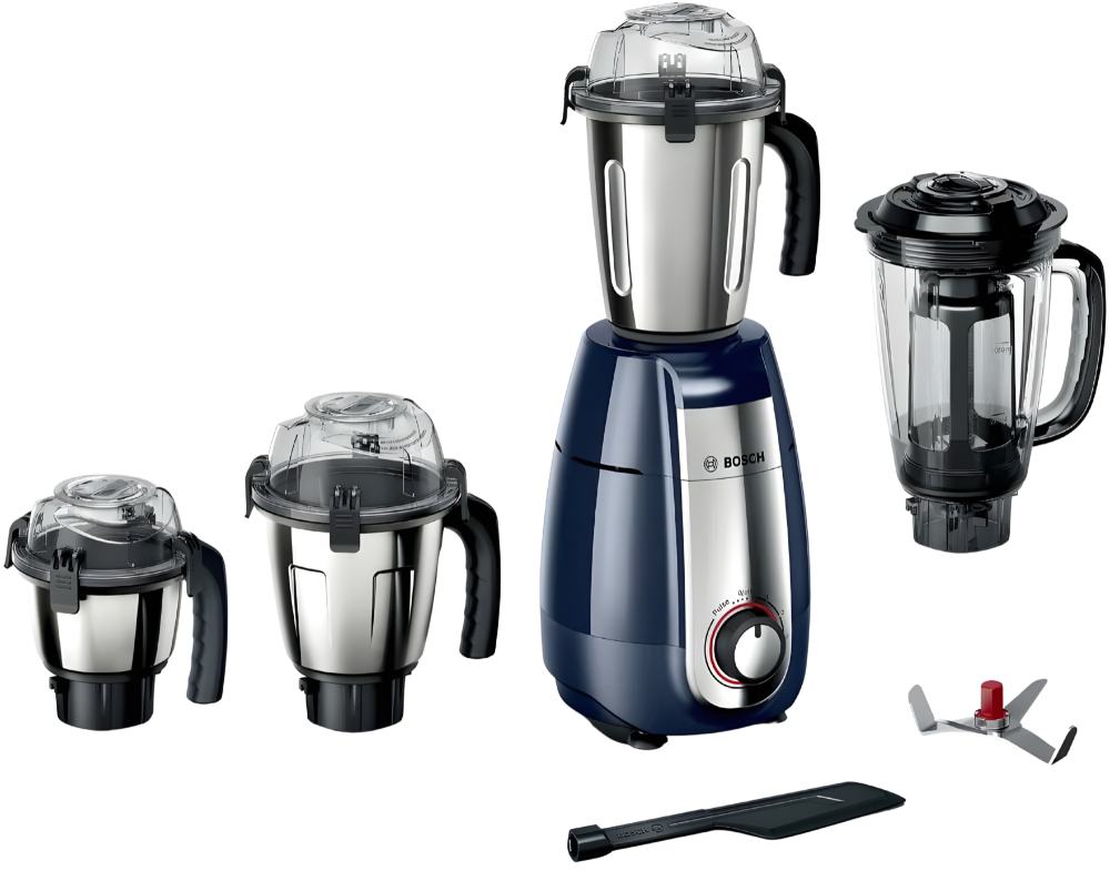 BOSCH Mixer Grinder TrueMixx Pro 1000 W Blue, MGM8842DIN | 4 Jar