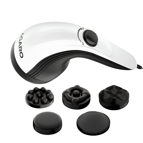 AGARO Atom Plus Electric Handheld Full Body Massager, 4 Massage Heads, Mesh Cover, Variable Speed Settings for Pain Relief and Relaxation, Back, Leg & Foot