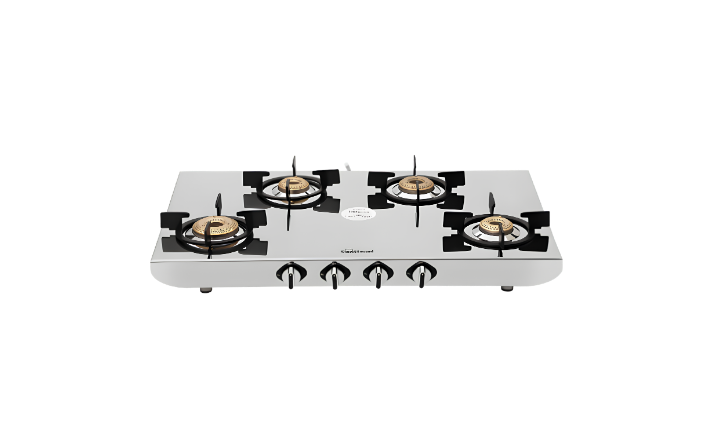 SUNFLAME HERCULES 4 Burner Manual SS Gas Stove (ISI Certified, Stainless Steel)