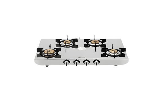 SUNFLAME HERCULES 4 Burner Manual SS Gas Stove (ISI Certified, Stainless Steel)