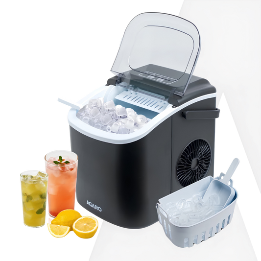 AGARO Marvel Ice Maker | Compact Ice Maker | 1.2 L water Tank | 9 Pcs bullet Ice Cube at a time | Plastic Body