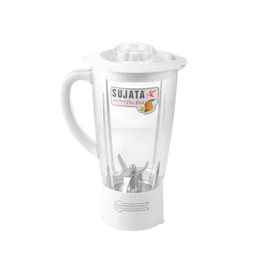 SUJATA 1750 ml Blender Jar | Compatible with all 900W Mixer Grinders |Unbreakable Transparent Liquidizer, Stainless Steel Blades | Ergonomic Handle |Perfect for Smoothies, Milkshakes & Juices | White