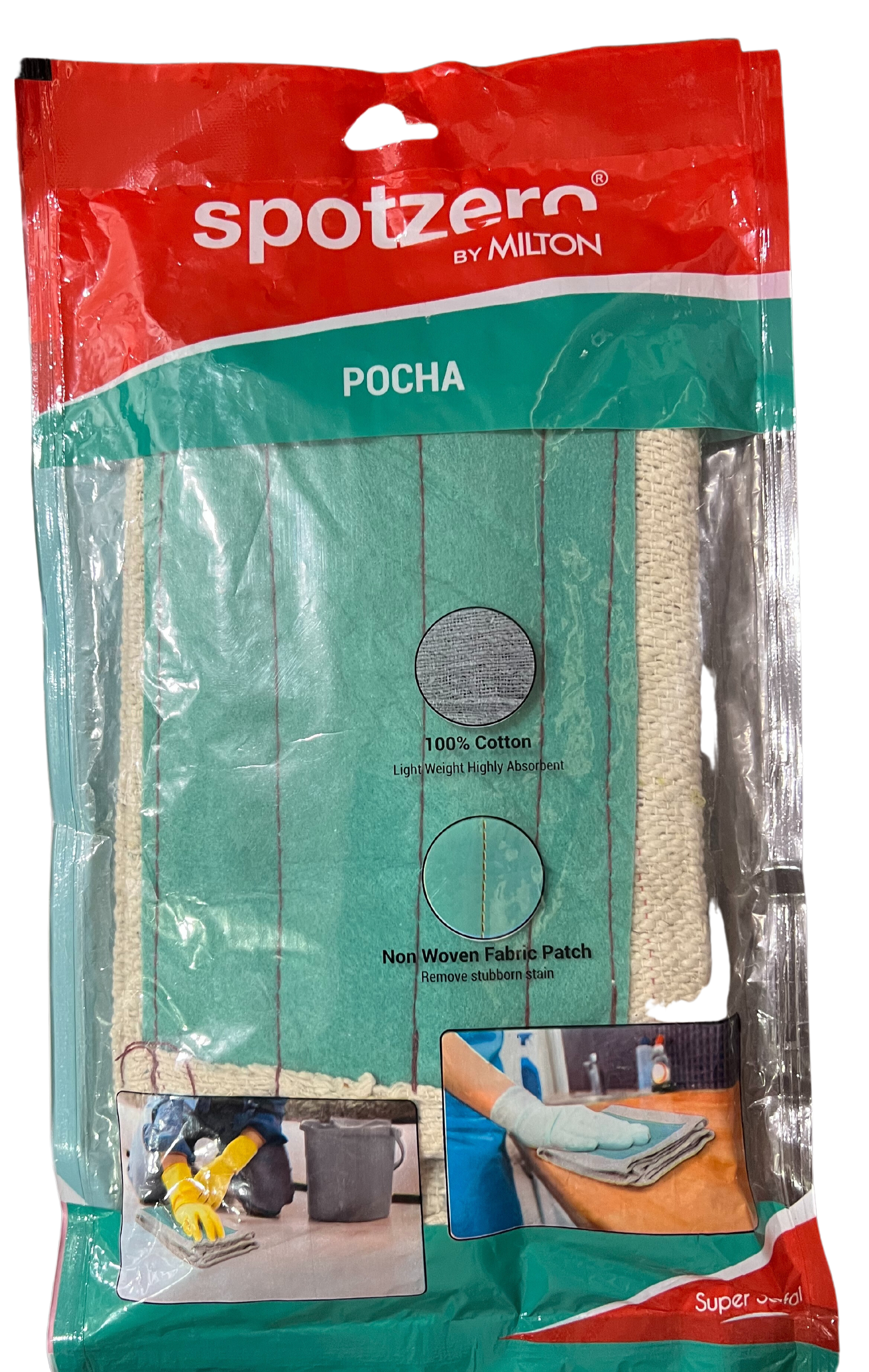Spotzero By Milton Cloth Pocha Aqua Green Grey Cotton Set 6