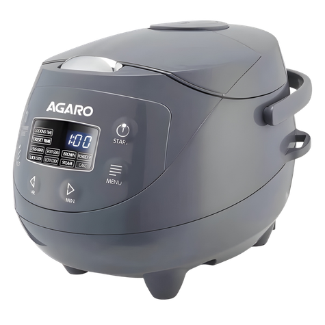 AGARO Imperial Electric Rice Cooker - 2L - Grey | 8 Preset Cooking Function | Advanced Fuzzy Logic | 24Hrs Keep Warm Function | 350 W