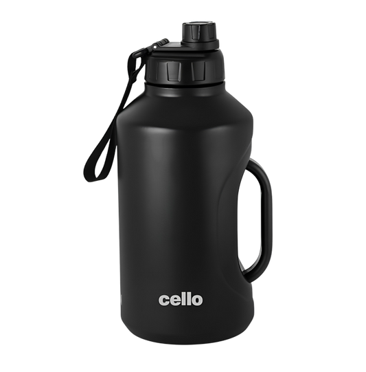 CELLO Duro Hydrabot Thermosteel Flask, 2.29 Litre | 24 Hours Hot and Cold Stainless Steel Bottle | Flask for Tea Coffee | Ideal for Office, Gym, Home, Kitchen, Hiking, Travel Bottle