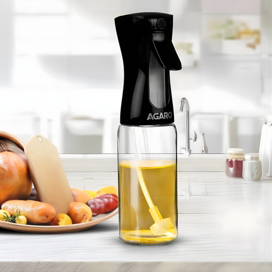 AGARO Elegant Oil Sprayer For Cooking, 200 Ml, Glass Body, Refillable Cooking Oil Spray Bottle, Oil Spritzer !