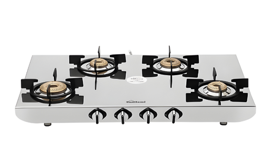 SUNFLAME HERCULES 4 Burner Manual SS Gas Stove (ISI Certified, Stainless Steel)
