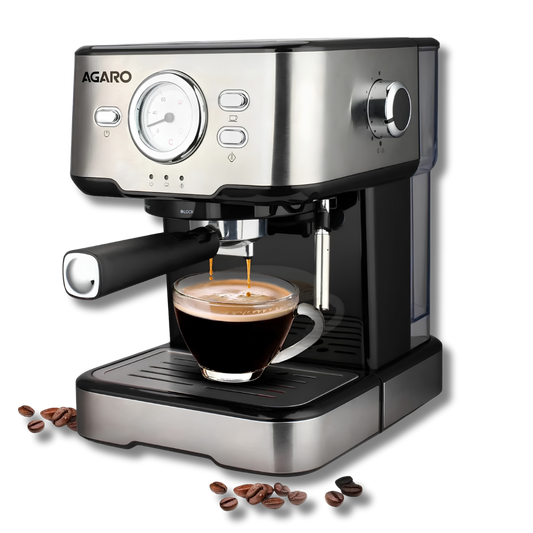 AGARO Imperial Espresso Coffee Machine, 15 Bars | With Foaming Milk, Frother Wand for Espresso, Cappuccino, Latte and Mocha, Steam Espresso Maker For Home | Adjustable Milk Frothing and Double Temperature Control System | Stainless Steel | 1100 W