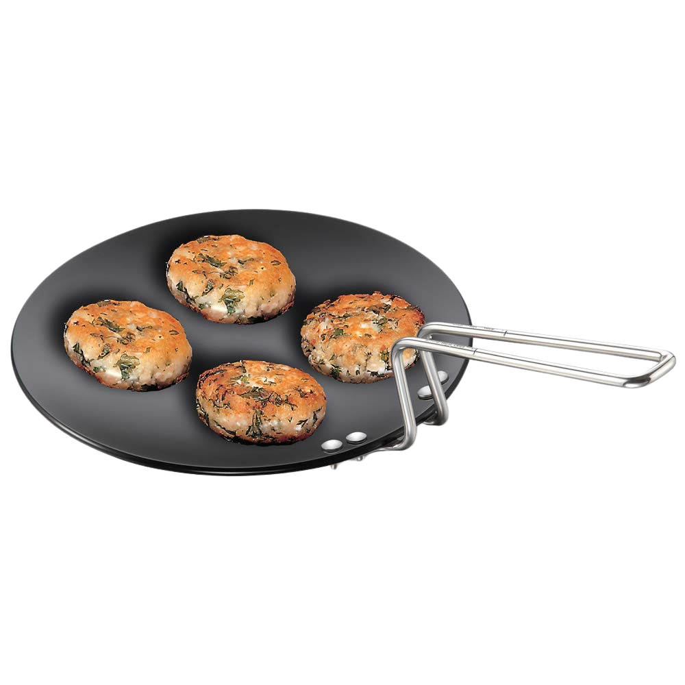 Hawkins Futura 24 cm Tava, Hard Anodised Tawa with Stainless Steel Handle, Black (AT24) - Premium  from hawkins - Just Rs. 878! Shop now at Surana Sons