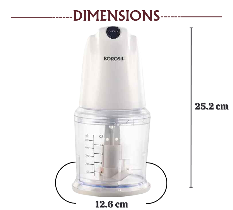 Borosil Chef Delite Electric Chopper for Kitchen, chop-n-store’ plastic bowl with lid, Vegetable Chopper, Cutter, Chop, Mince, Dice, Whisk, Blend - Premium Chopper from Borosil - Just Rs. 1522! Shop now at Surana Sons
