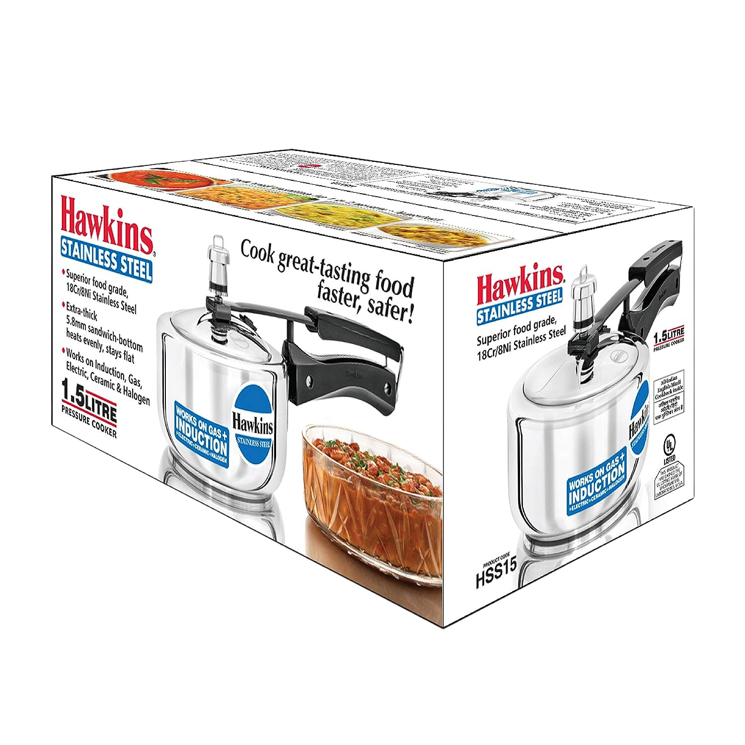 Hawkins Pressure Cooker, Stainless Steel Inner Lid, Induction Compatible - Premium SS pressure cooker from Hawkins - Just Rs. 2025! Shop now at Surana Sons