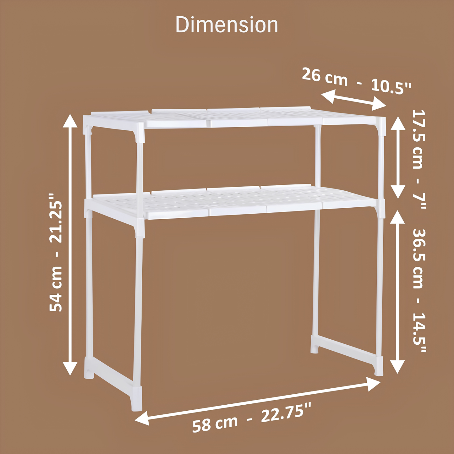 NAYASA Multifunctional Microwave Oven Stand | 2-Tier Heavy-Duty Kitchen Rack | Stainless Steel Rod Organizer Shelf | Space-Saving Storage for Microwave, Oven & Kitchen Essentials | White