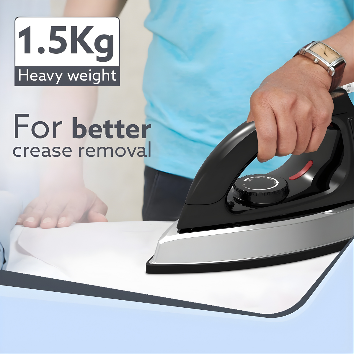 AGARO Regal Heavy Weight Electric Dry Iron, 1000 W, Black