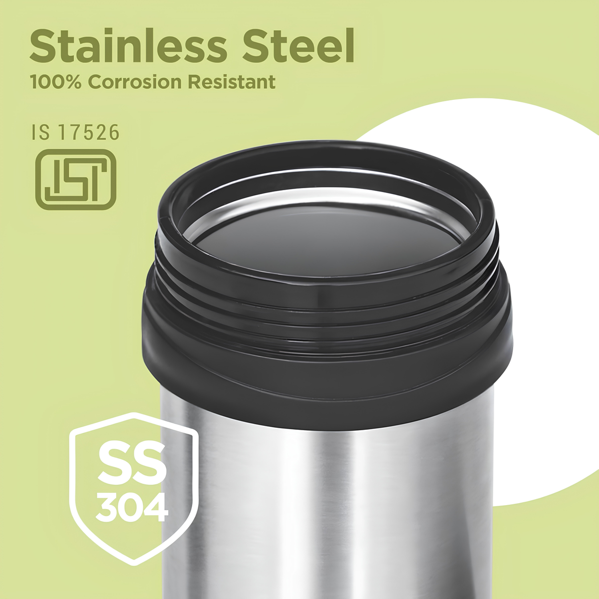 Milton Thermosteel Soup Flask | 100% Leak Proof I Premium Stainless Steel | Vacuum Insulated I Thermos for Soup, Tea, CoffeeSilver