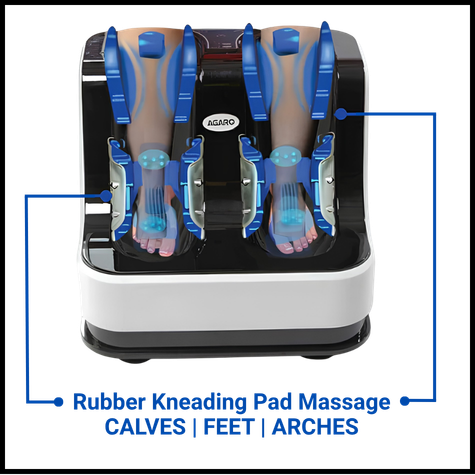 AGARO Relaxing Foot & Calf Massager Machine with Rolling & Kneading Functions | For Muscle Relaxation & Improving Blood Circulation | Suitable Home Usage | 45 degree reclining facility | White