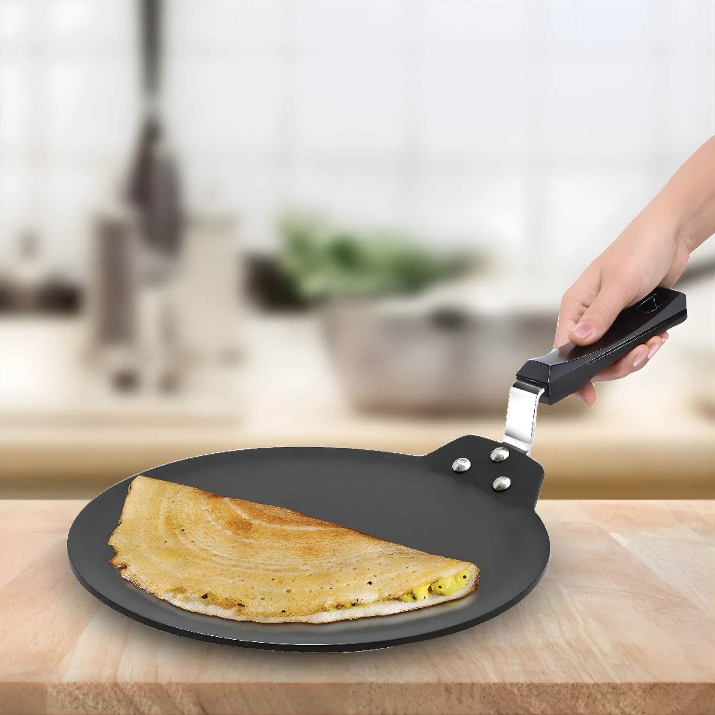 FUTURA Hawkins 30 cm Dosa Tava, Non Stick Dosa Tawa, Induction Compatible, (INDT30)