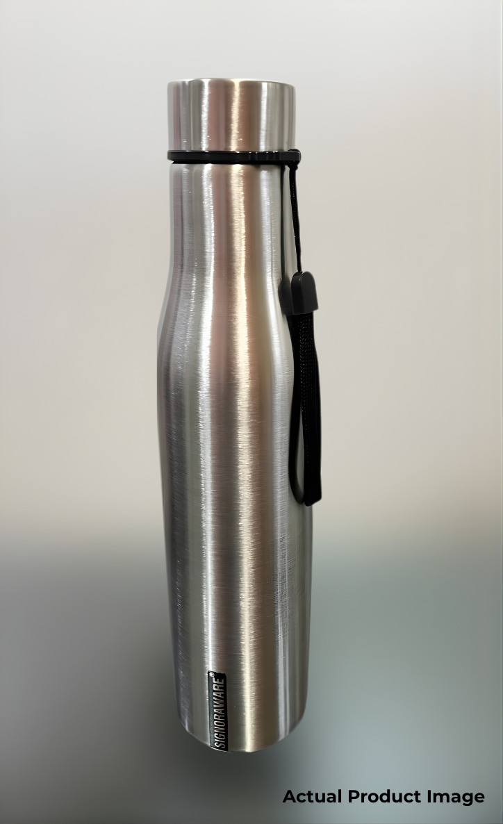SIGNORAWARE Blaze Stainless steel Water Bottle, 1 Litre | Reusable | Dishwasher Safe | Wide Mouth | Fridge safe | Ideal for Office Use | Great for Camping | Sports & Outdoor Activities