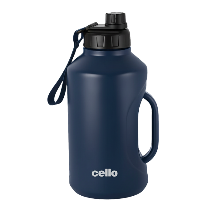 CELLO Duro Hydrabot Thermosteel Flask, 2.29 Litre | 24 Hours Hot and Cold Stainless Steel Bottle | Flask for Tea Coffee | Ideal for Office, Gym, Home, Kitchen, Hiking, Travel Bottle