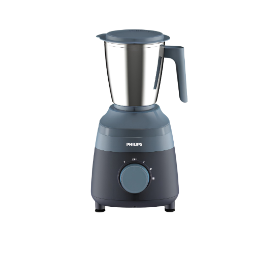PHILIPS 500 Watt OptiGrind Motor, Blue Mixer Grinder Mixer with 3 Jars - HL1000/02 | SS 304 Rust Free DuraBlades
