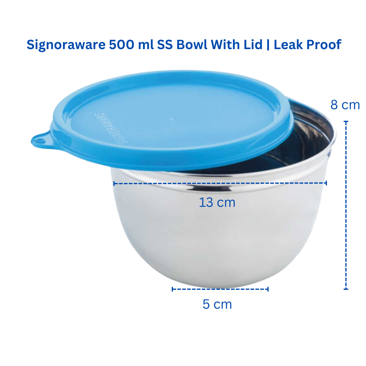 Signoraware Mixing Bowl Stainless Steel | With Lid | Leak Proof | BPA Free | Pack & Carry - Premium SS Barni/Containers from Signoraware - Just Rs. 187! Shop now at Surana Sons
