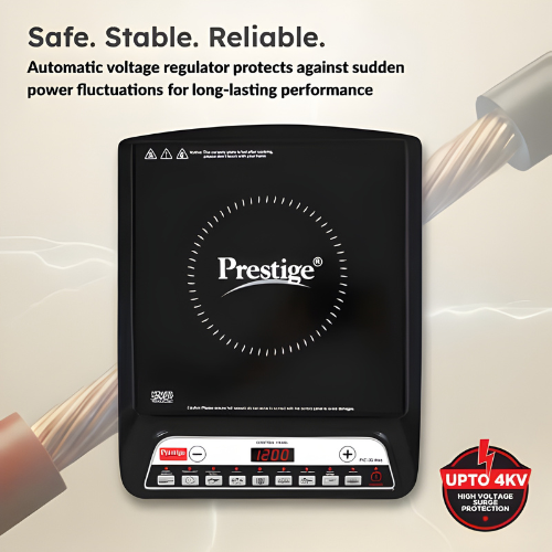 PRESTIGE PIC 20 NEO Induction Cooktop 1600W | Indian Menu Options | Automatic Voltage Regulator | Timer with user pre-set