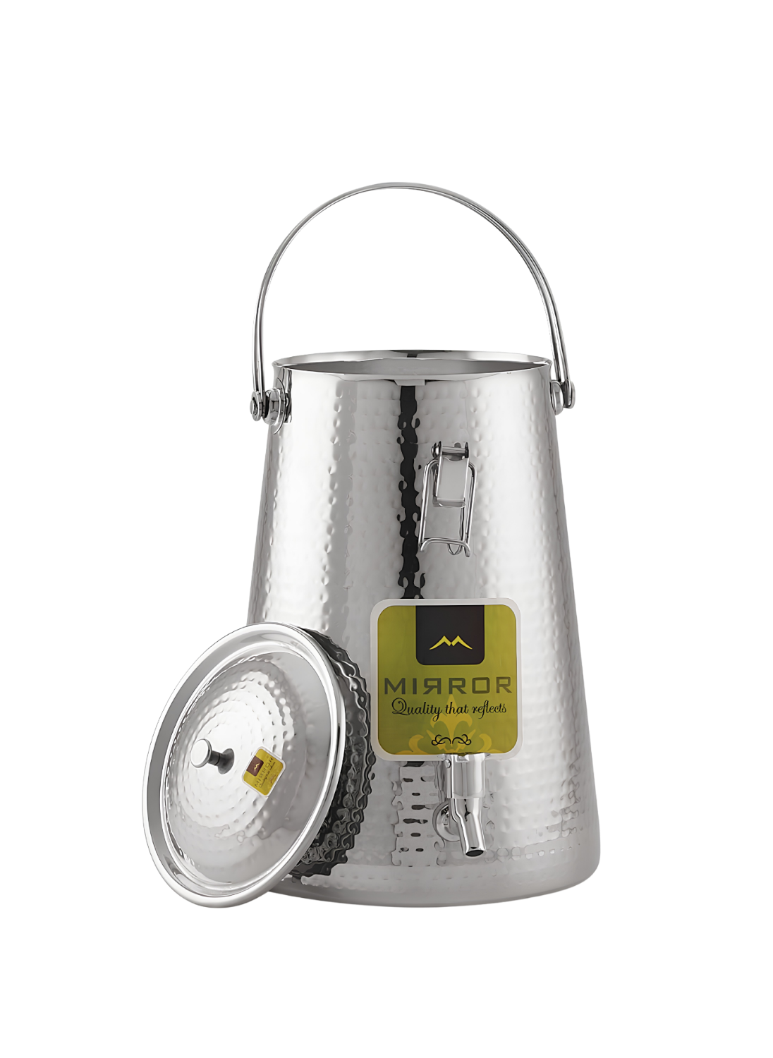 MIRROR Premium Stainless Steel Conical Water Tank : Small | Capacity : 10 Litre (Hammered)