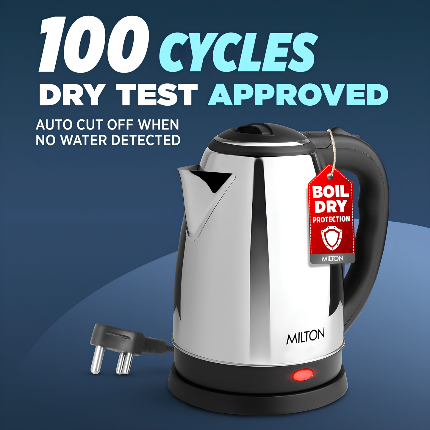 MILTON Stainless Steel  INSTA Electric Kettle | 1350 Watt | Boil Dry Protect
