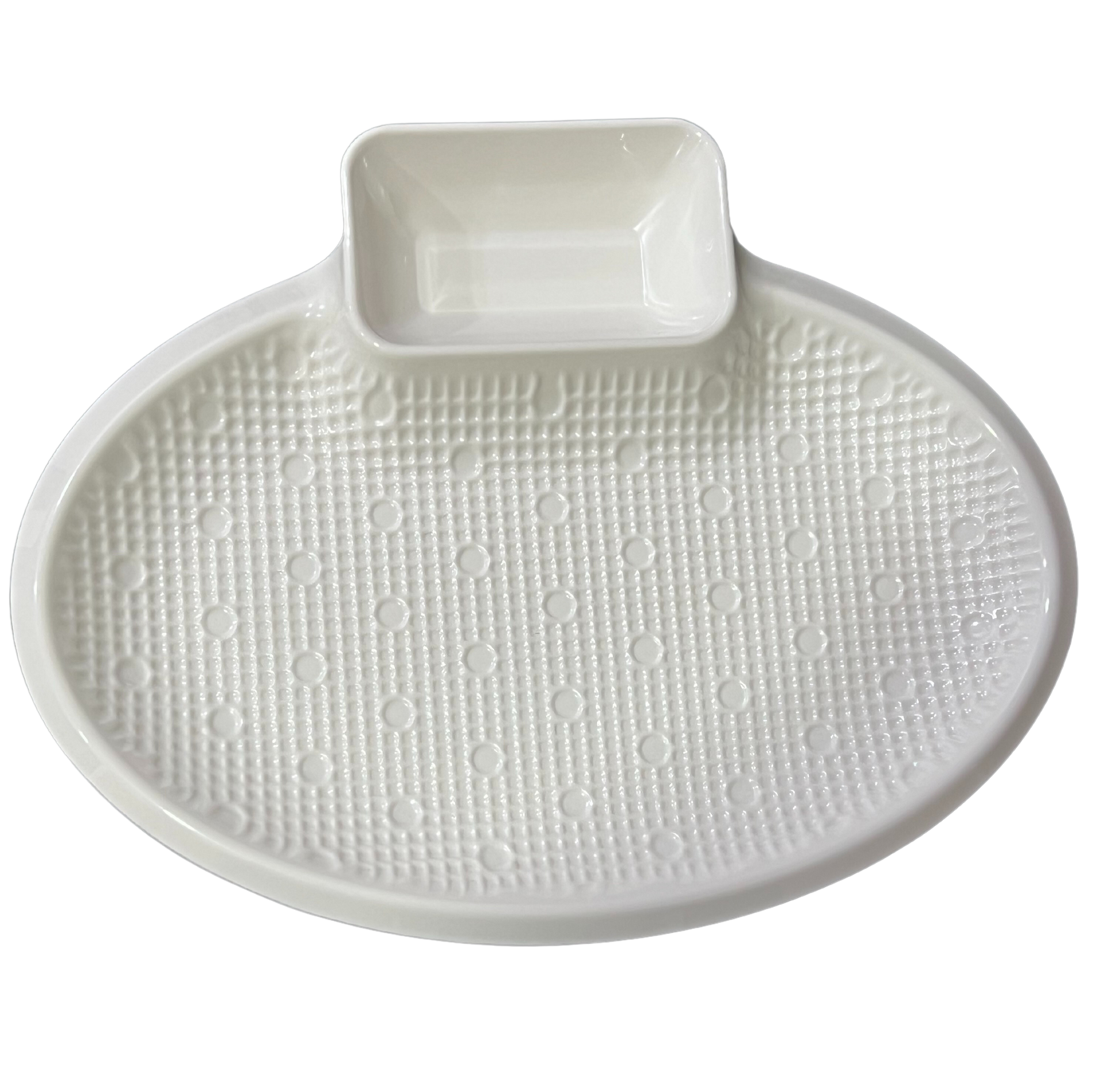 Hiluxe Pure Melamine Unbreakable Chip n Dip Platter Oval Rectangular Square Round Breakfast Snacks Platter