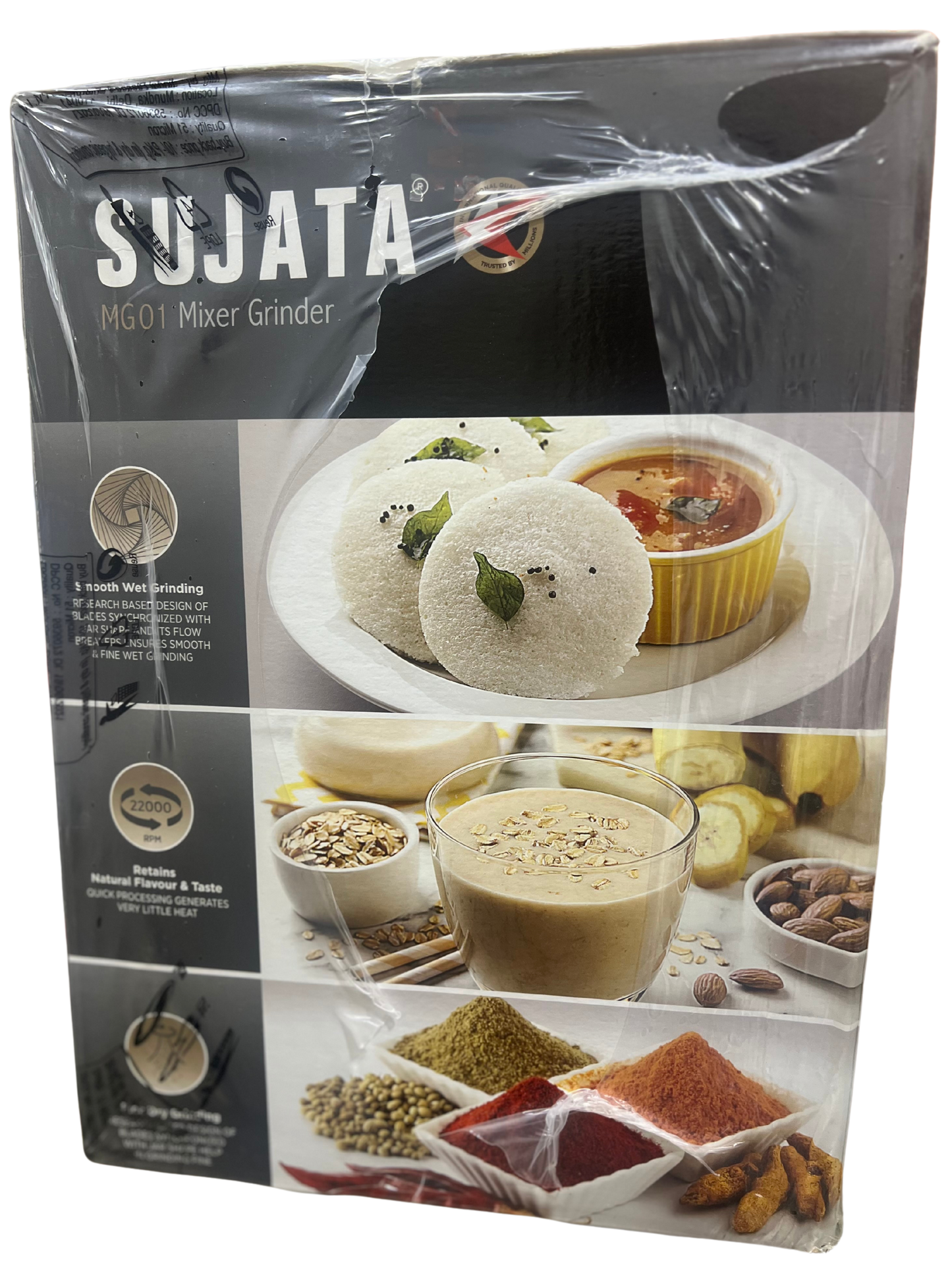 SUJATA 1000 Watt Mixer Grinder, Black | MG01 | 3 Jar - Premium Mixer Grinder from Sujata - Just Rs. 7299! Shop now at Surana Sons