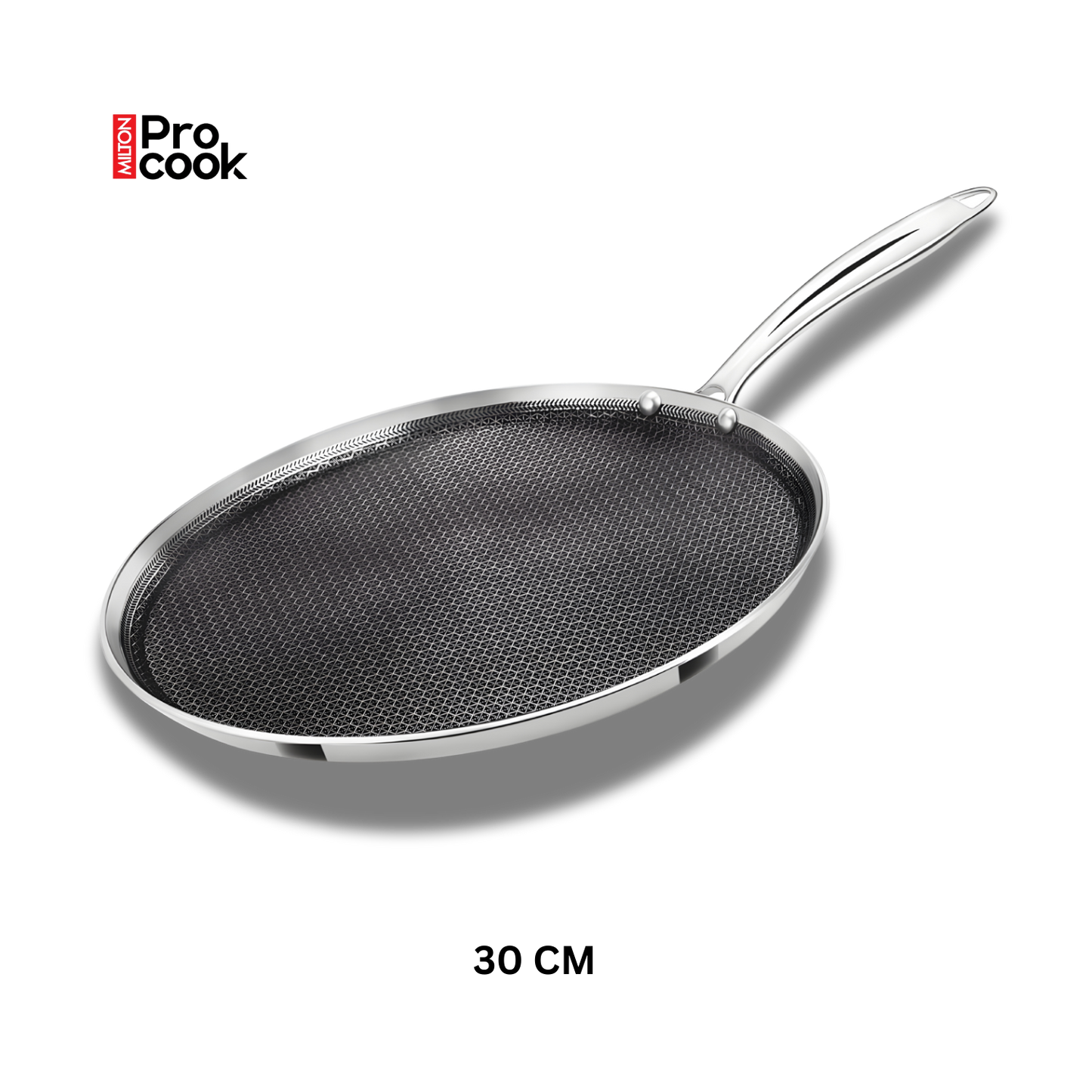 MILTON Pro cook Triply Hexa Tech Induction Stainless Steel Tawa, Silver, Honeycomb Non-Stick Structure