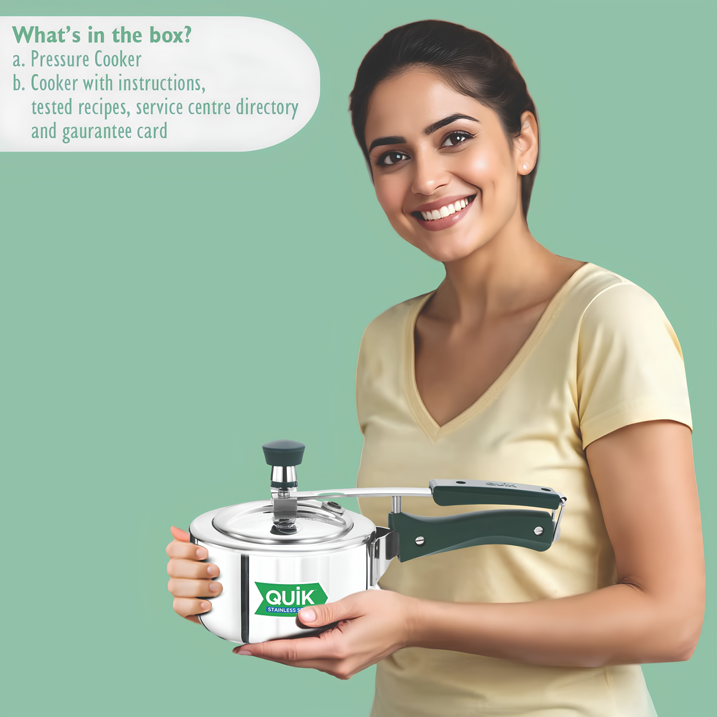 Hawkins Quik 1.5 Litre Stainless Steel Pressure Cooker | Straight Body | Induction & Gas Compatible | Ideal for 1–2 persons | ISI Certified | Guaranteed for 5 year | Silver (QSP15)