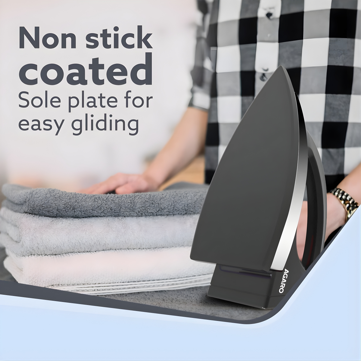 AGARO Regal Heavy Weight Electric Dry Iron, 1000 W, Black