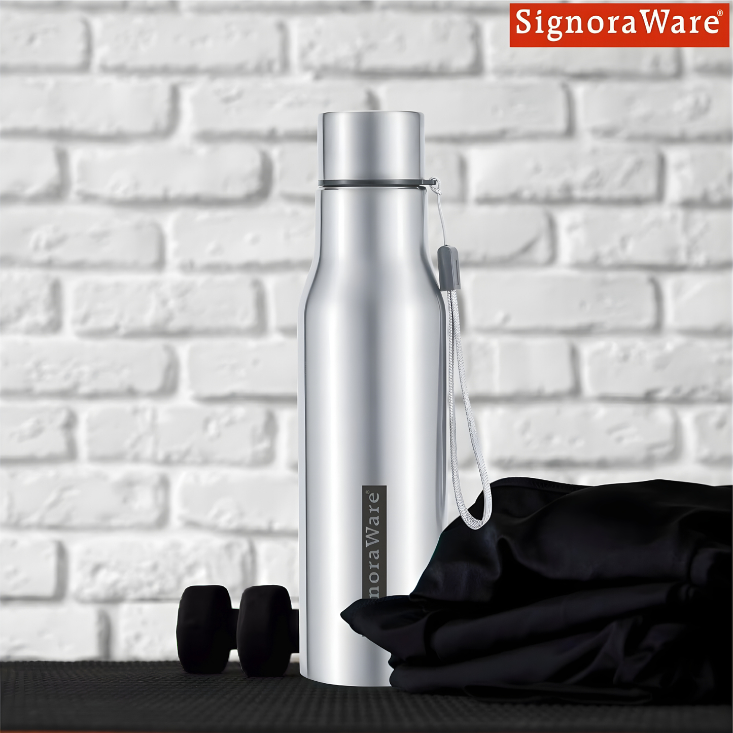 SIGNORAWARE Blaze Stainless steel Water Bottle, 1 Litre | Reusable | Dishwasher Safe | Wide Mouth | Fridge safe | Ideal for Office Use | Great for Camping | Sports & Outdoor Activities