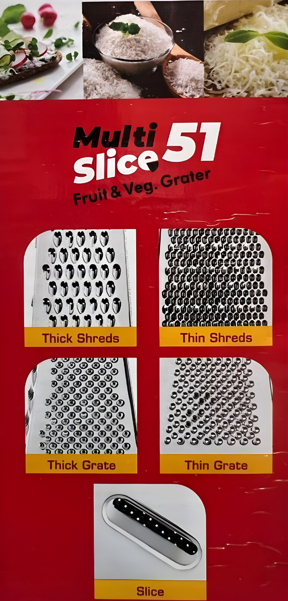 ANJALI Chefline Multi Slicer 51 | Fruit & vegetable Grater | 5 Way | Slicer, Shredder, Grater
