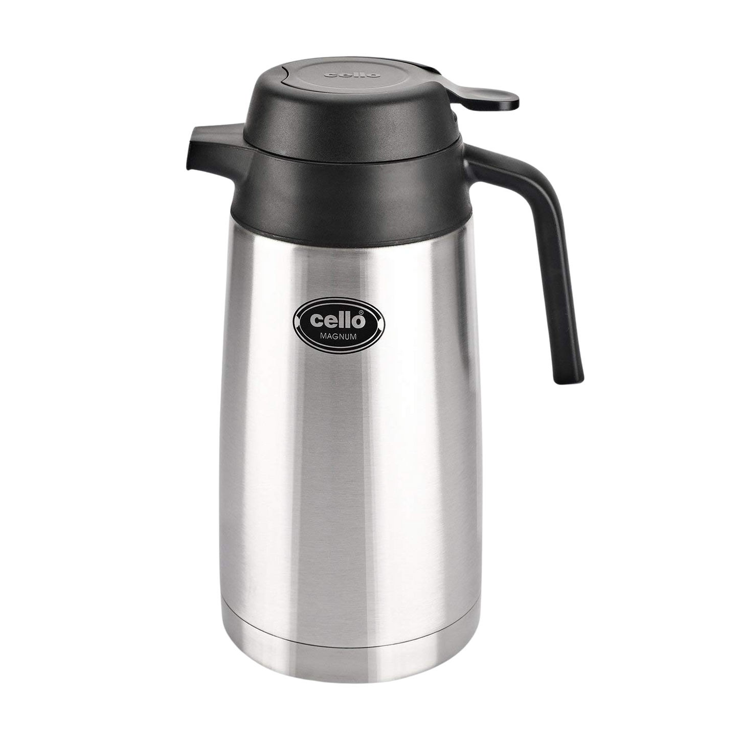 CELLO Magnum Stainless Steel Double Walled Vacuum Insulated with Handle 1600 ML, Silver | Hot & Cold | Easy to Carry Leakproof Tea/Coffee Flask