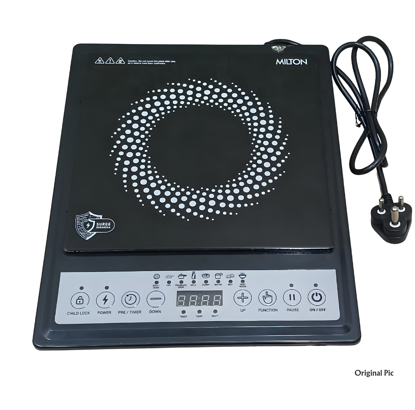 MILTON Elio Induction Cooktop 1200 Watt | Soft Touch Push Button | 1 Year Warranty | 3 Year Coil Warranty