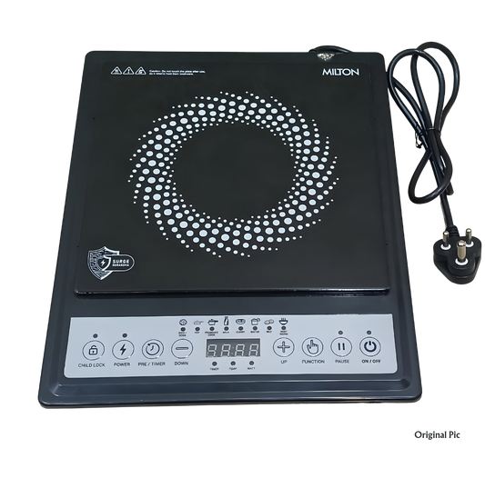MILTON Elio Induction Cooktop 1200 Watt | Soft Touch Push Button | 1 Year Warranty | 3 Year Coil Warranty