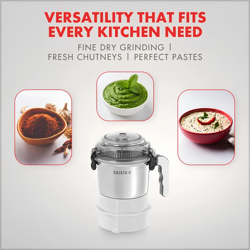 SUJATA Chutney Jar 500 ml Chutney Jar | Attachment For Sujata 900 W Mixer Grinders