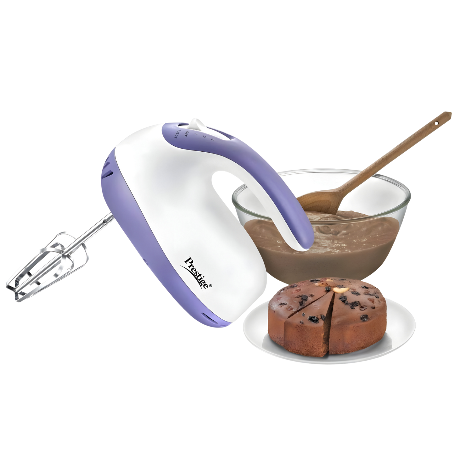 PRESTIGE PHM 2.0 Hand Blender 300 W with High Quality Stainless Steel Attachments (White, purple)