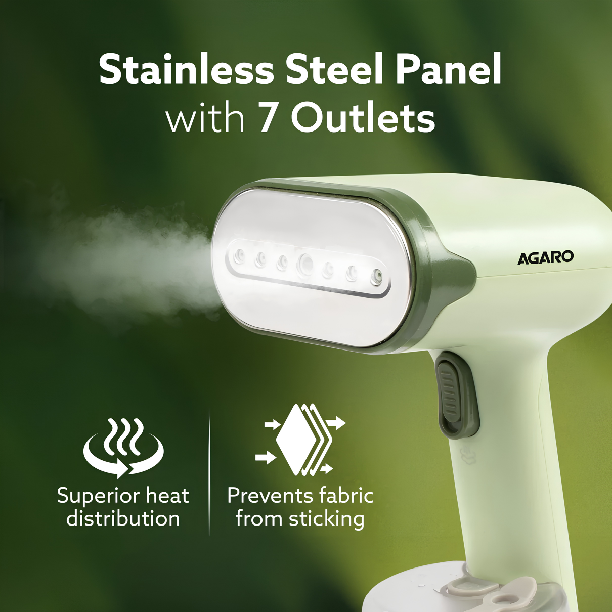 AGARO Regency Handheld Garment Steamer, Wrinkle Remover, Iron, Fast Heat, Ceramic Steam Nozzle, 1200W, 250 ML Water Tank, Detachable Fabric Brush
